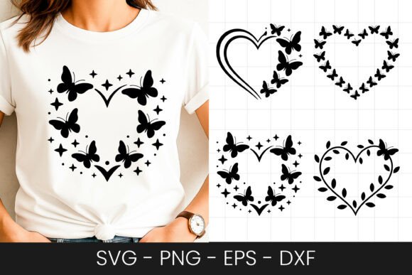 Butterfly Heart Outline Design SVG PNG Review for Real Projects