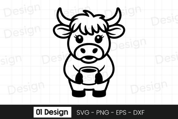 Cute Baby Cow Holding Coffee SVG PNG Review: A Designer’s Perspective