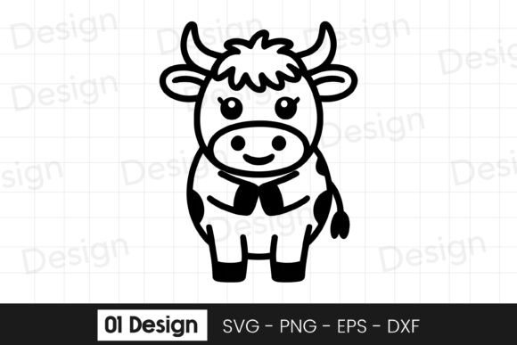 Cute Baby Cow Standing Cartoon SVG PNG Review for Real Embroidery Projects