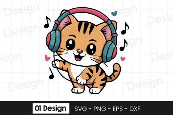 Cute Kitten Music Headphones SVG PNG Review for Real Projects