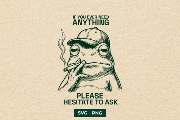 Funny Sarcastic Frog SVG Smoking Toad