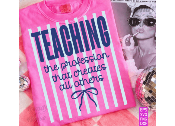 Preppy Striped Teacher Quote PNG Shirt