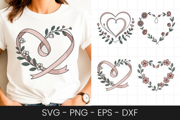 Romantic Ribbon Heart Love Design SVG Review