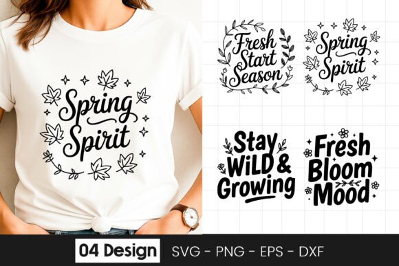 Spring Spirit Floral Positive SVG PNG